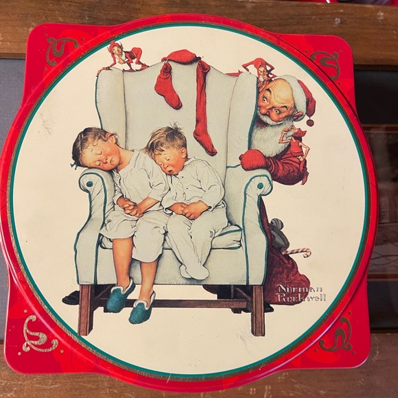 Snickers candy ltd. edition 1995 canister tin • Norman Rockwell Christmas Santa - Picture 1 of 1